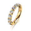 Bague de fiançailles ou alliance en platine ou en or blanc, jaune ou rose 18 carats avec un motif torsadé pavé de 7 diamants. Bague Meister 115.5115