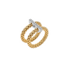 Bague double pour femme en or jaune et diamants blancs. Bague Double Mesh Prima Flex'it Fope 74008AX_BB_G_XBX