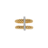 Bague double pour femme en or jaune et diamants blancs. Bague Double Mesh Prima Flex'it Fope 74008AX_BB_G_XBX
