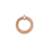Bague double pour femme en or rose et diamants blancs. Bague Double Mesh Prima Flex'it Fope 74008AX_BB_R_XBX