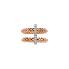 Bague double pour femme en or rose et diamants blancs. Bague Double Mesh Prima Flex'it Fope 74008AX_BB_R_XBX