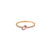 Bague pour femme en or rose, diamants  blancs et saphir rose. Bague From August to September Dinos Karalis DA00178-003-01-51