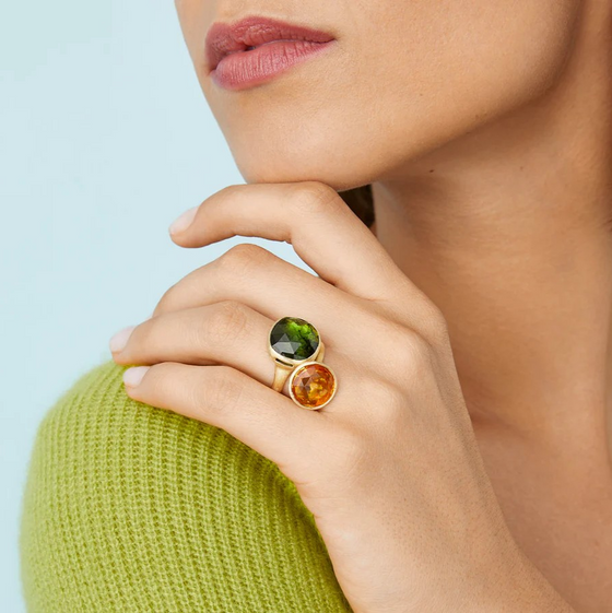 Bague pour femme en or jaune 18 carats et citrine. Bague Jaipur Colour Marco Bicego AB586-QG01