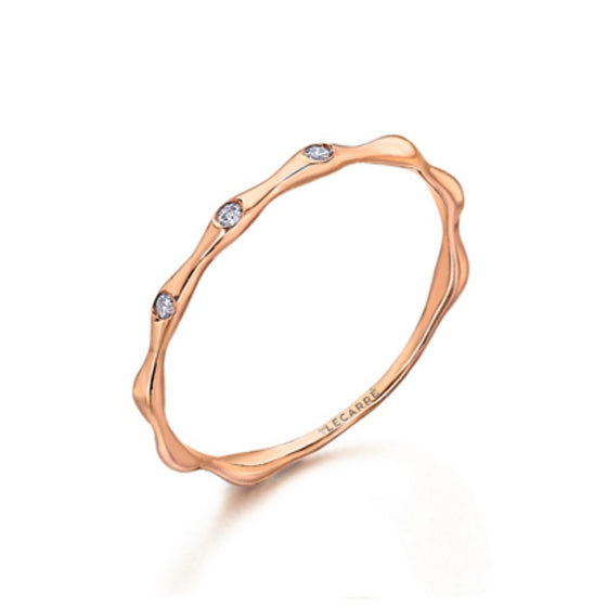 Bague pour femme en or rose 18 carats et diamants. Bague Le Carre GA110OR-53