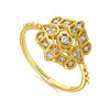 Bague pour femme en or jaune 18 carats et diamants blancs. Bague Le Carre GA159OA.15