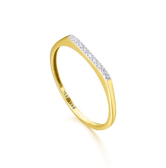 Bague pour femme en or jaune 18 carats et diamants blancs. Bague Le Carre GA191OA.13
