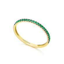  Bague pour femme en or jaune 18 carats et émeraudes. Bague Le Carre GA194ES-53