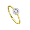 Bague de fiançailles pour femme en or jaune et diamants en forme de marguerite. Bague Le Carré GA196OA