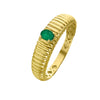 Bague pour femme en or jaune et émeraude verte. Bague Le Carré GA197ES