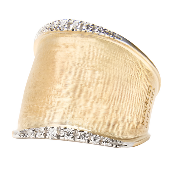 Bague pour femme en or jaune 18 carats et diamants blancs. Bague Lunaria Marco Bicego AB551-B-55