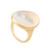 Bague pour femme en or jaune 18 carats et nacre blanche. Bague Lunaria Marco Bicego AB564_MPW