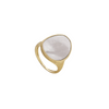 Bague pour femme en or jaune 18 carats et nacre blanche. Bague Lunaria Marco Bicego AB565-MPW-52