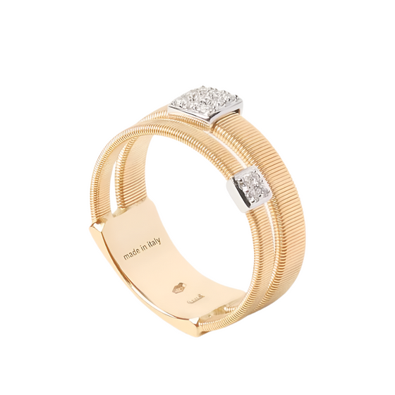 Bague pour femme en or jaune 18 carats et diamants blancs. Bague Masai Marco Bicego AG324-B2-YW-M5