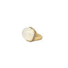 Bague pour femme en or jaune et diamants blancs avec un superbe cabochon en quartz blanc. Bague Michaud 120268