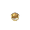 Bague pour femme en or jaune et diamants blancs avec un superbe cabochon en quartz blanc. Bague Michaud 120268