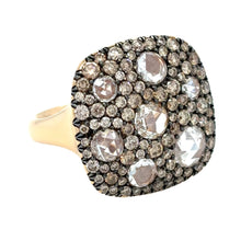  Bague pour femme et homme en or rose pavée de diamants blancs et cognac. Bague Michaud  BGP10871D3-53