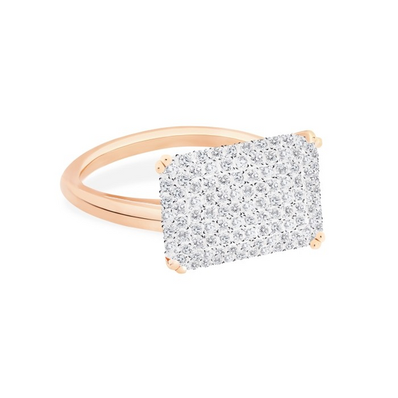 Bague pour femme en or rose et diamants blancs. Bague Midnight Ginette NY RMDND3