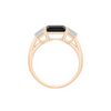 Bague pour femme en or rose, onyx et diamants blancs. Bague Midnight Ginette NY RMDNOD2