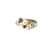 Bague pour femme en or blanc 18 carats, pierres fines de couleurs et perles. Bague Paradise Marco Bicego AB419MIX114