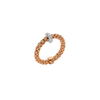 Bague pour femme en or rose et diamants blancs. Bague Prima Flex'it Fope 74508AX_BB_R_XBX_00L