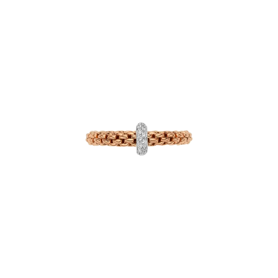 Bague pour femme en or rose et diamants blancs. Bague Prima Flex'it Fope 74508AX_BB_R_XBX_00L