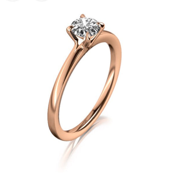 Bague de fiançailles en platine ou en or blanc, jaune ou rose 18 carats avec un solitaire en diamant. Bague Meister 111.2174