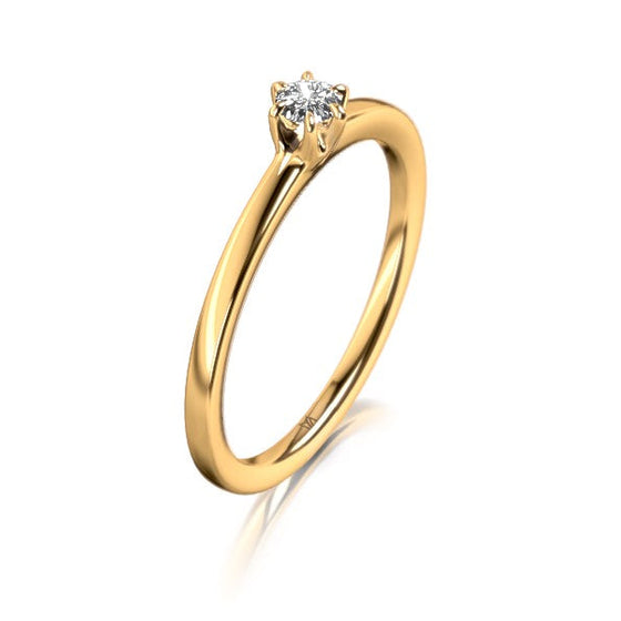 Bague de fiançailles en platine ou en or blanc, jaune ou rose 18 carats avec un solitaire en diamant. Bague Meister 111.2176