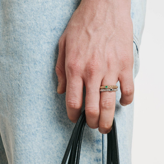 Bague pour homme et femme en or blanc et saphir bleu. Bague Souls Flex'it Fope 09E08AX_B2_B_XBX_00M