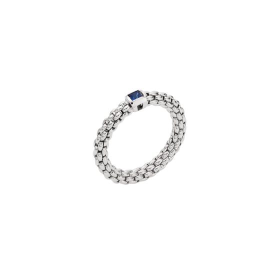Bague pour homme et femme en or blanc et saphir bleu. Bague Souls Flex'it Fope 09E08AX_B2_B_XBX_00M