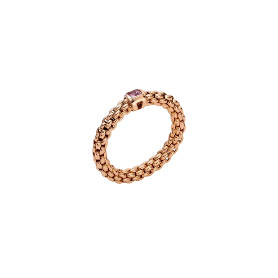 Bague pour homme et femme en or rose et saphir rose. Bague Souls Flex'it Fope 09E08AX_B3_R_XBX