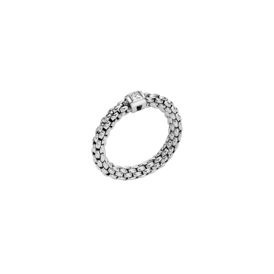 Bague pour homme et femme en or blanc et diamant blanc. Bague Souls Flex'it Fope 09E08AX_BB_B_XBX_00M