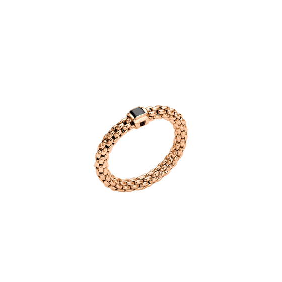 Bague pour homme et femme en or rose et diamant noir. Bague Souls Flex'it Fope 09E08AX_BN_R_XBX_00L