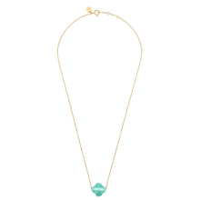 Amazonite Clover Yellow Gold Necklace