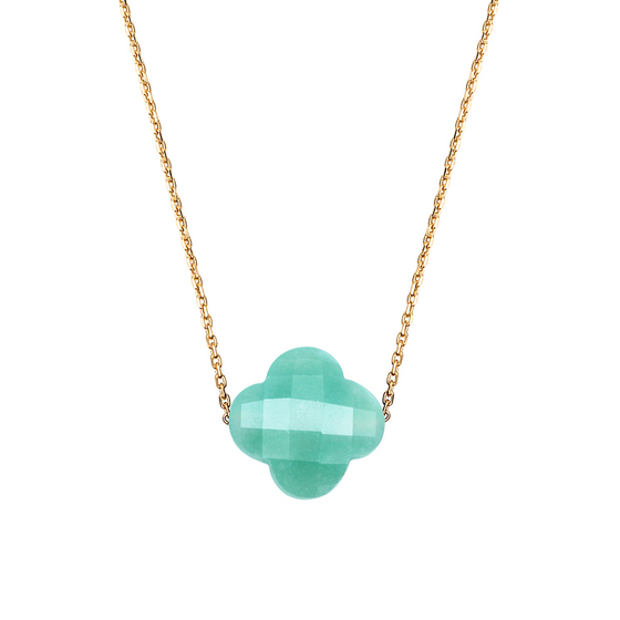Collier, Amazonite, Or Jaune