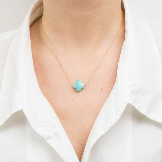 Collier, Amazonite, Or Jaune