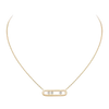 Move Classique chiseled necklace, large model Move Classique diamond necklace in chiselled yellow gold