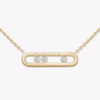 Move Classique chiseled necklace, large model Move Classique diamond necklace in chiselled yellow gold