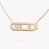 Move Classique chiseled necklace, large model Move Classique diamond necklace in chiselled yellow gold