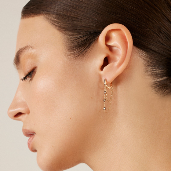 Boucle d'Oreille pour femme en or rose et diamants. Boucle d'Oreille Lumière Kismet by Milka N0EA01410666Y00.001