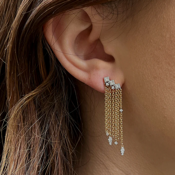 Boucle d'oreille pour femme en or rose et diamants. Boucle d'Oreille Milka's Party Kismet by Milka N0EA01410664R00.001