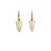 Boucles d'oreilles pour femme, petites créoles en or jaune et opales blanches 158145