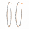 Boucles d'oreilles créoles pour femme en or rose et diamants blancs. Boucles d'Oreilles Ellipse Ginette NY BOELD1