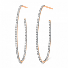  Boucles d'oreilles créoles pour femme en or rose et diamants blancs. Boucles d'Oreilles Ellipse Ginette NY BOELD1