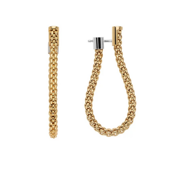 Boucles d'oreilles créoles pour femme en or jaune. Boucles Oreilles Essentials Flex'it Fope 04E08OX_XX_G_XXX_000