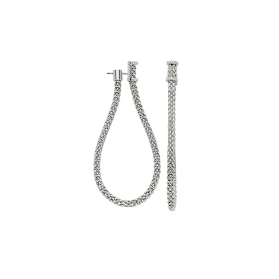 Boucles d'oreilles créoles pour femme en or blanc. Boucles Oreilles Essentials Flex'it Fope 05E08OX_XX_B_XXX_000