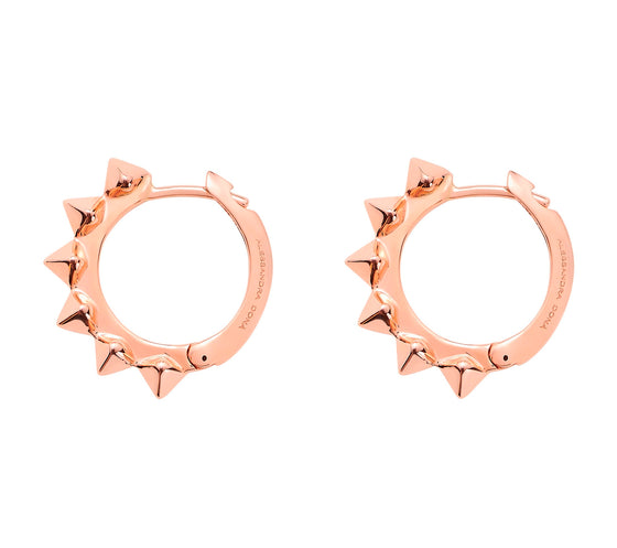 Boucles d'oreilles pour homme et femme en or rose motif à pointe. Boucles d'oreilles Friday Night Alessandra Dona ERP103