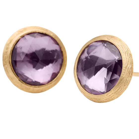 Boucles d'oreilles pour femme en or jaune 18 carats et amethystes. Boucles d'Oreilles Jaipur Colour Marco Bicego OB957-AL01