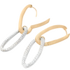 Boucles d'oreilles pour femme en or jaune 18 carats avec un maillon pavé de diamants blancs. Boucles d'Oreilles Jaipur Link New Marco Bicego OB1809-C-B