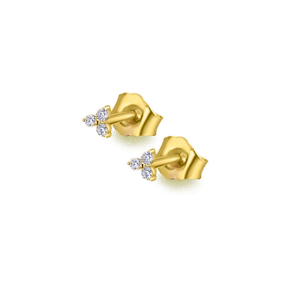 Boucles d'oreilles pour femme en or jaune 18 carats et diamants blancs. Boucles d'oreilles Le Carre GB093OA.00
