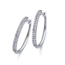  Boucles d'oreilles créoles pour femme en or blanc 18 carats et diamants blancs. Boucles d'oreilles Le Carre GB100OB.00